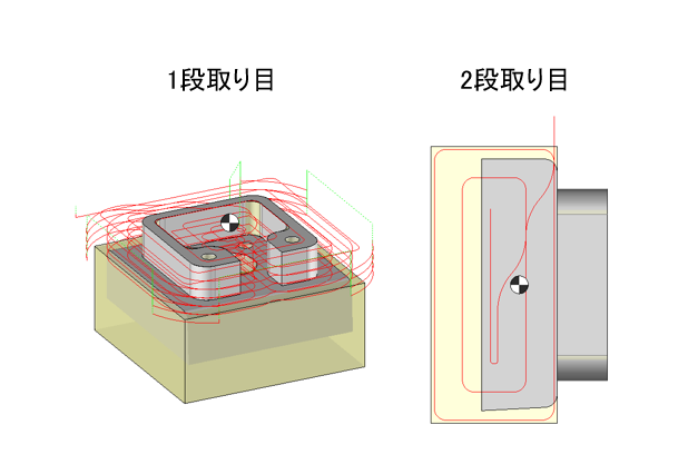 加工材の管理による加工領域の自動決定